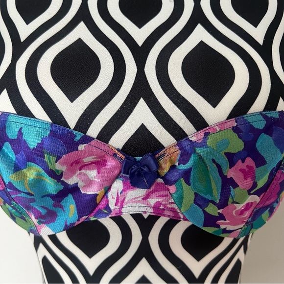 Vintage 80s Colorful Floral Bra by Shape-Mate - Picture 12 of 12